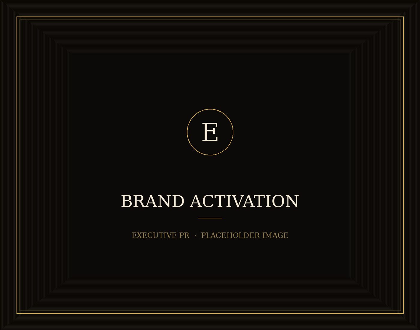 A champagne-lit brand activation lounge with sculptural lighting and curated product display