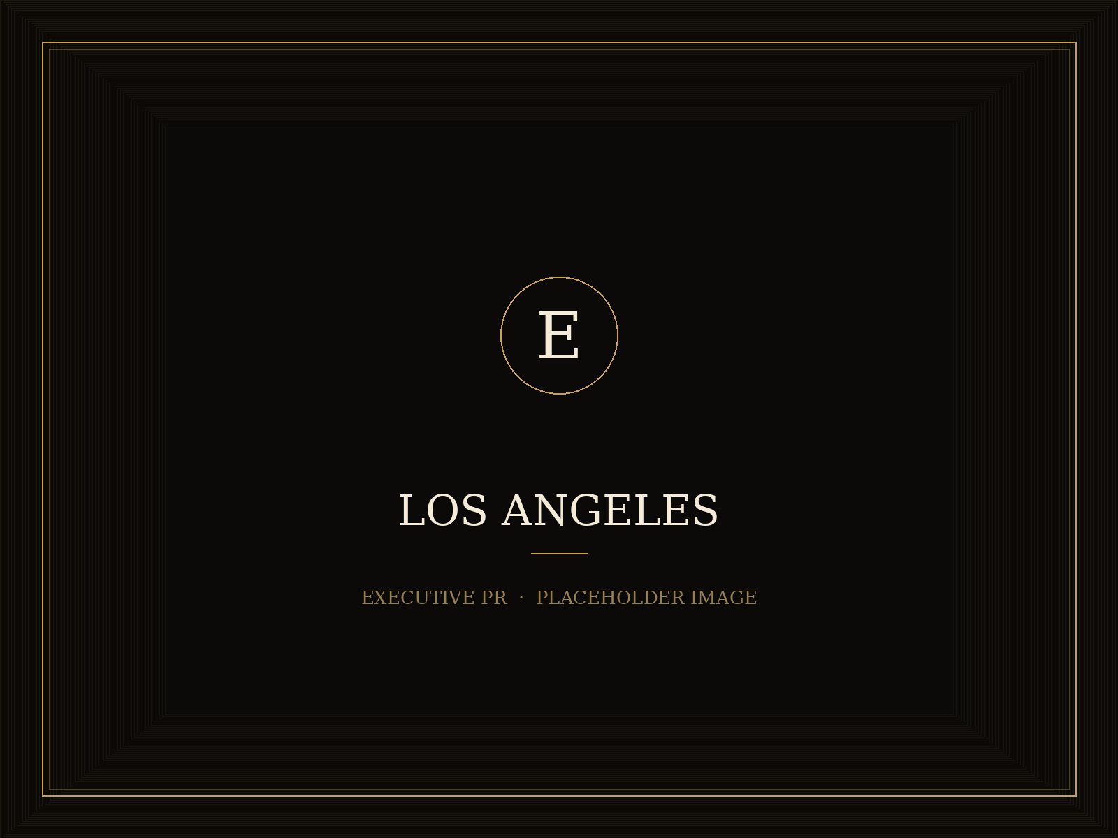 The Los Angeles skyline glowing at dusk above palm-lined boulevards